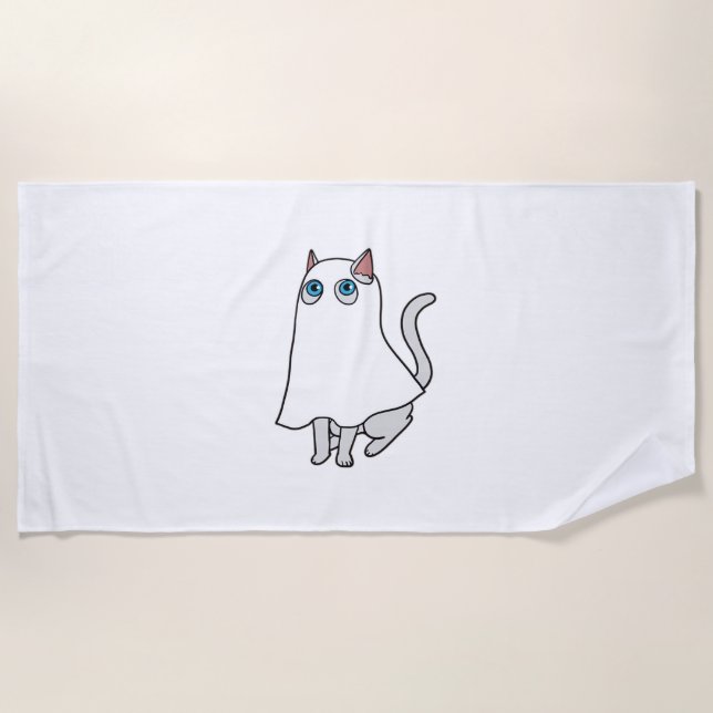 Toalla De Playa Ghost Cat Classic T-Shirt_2 (Anverso)