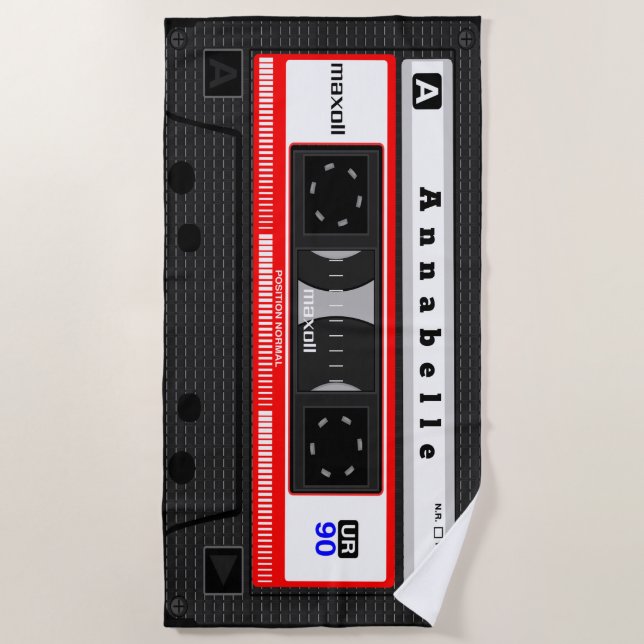 Toalla De Playa Gigantesco Cassette Personalizado (Anverso)
