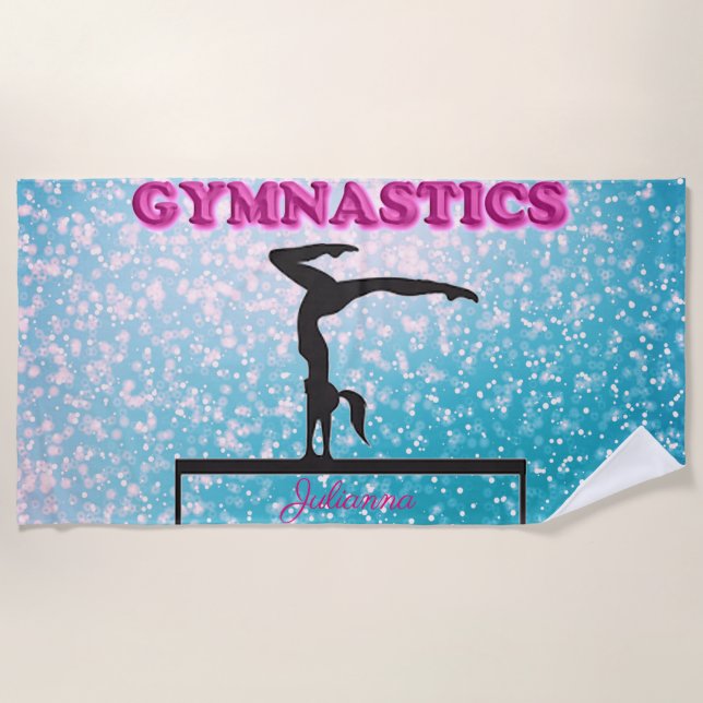 Toalla De Playa Gimnasia Balanza Beam Sparkle (Anverso)