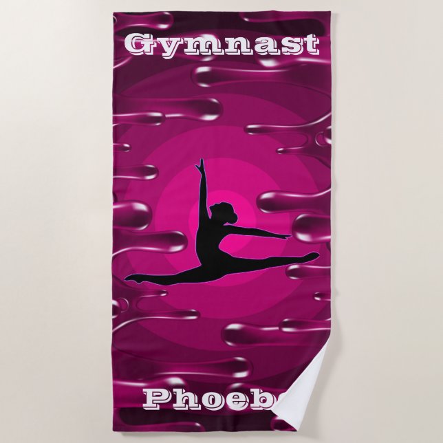Toalla De Playa Gimnasia Magenta Wet Paint (Anverso)