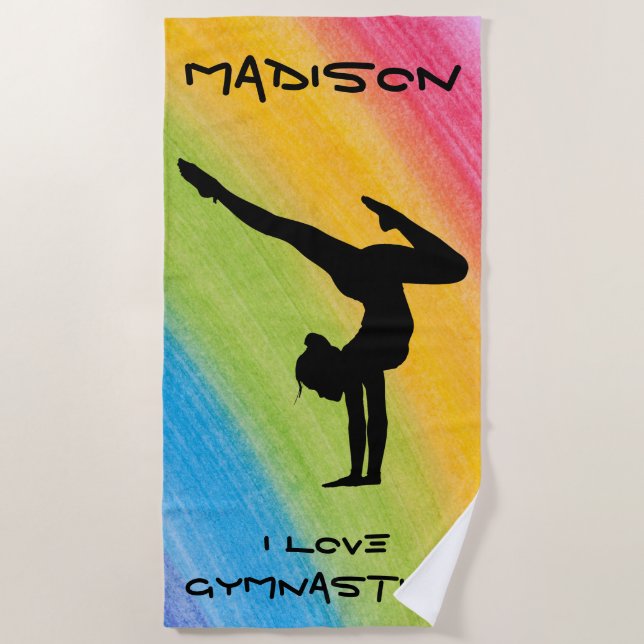 Toalla De Playa Gimnasia Mango Rainbow Funky Sketch Font (Anverso)