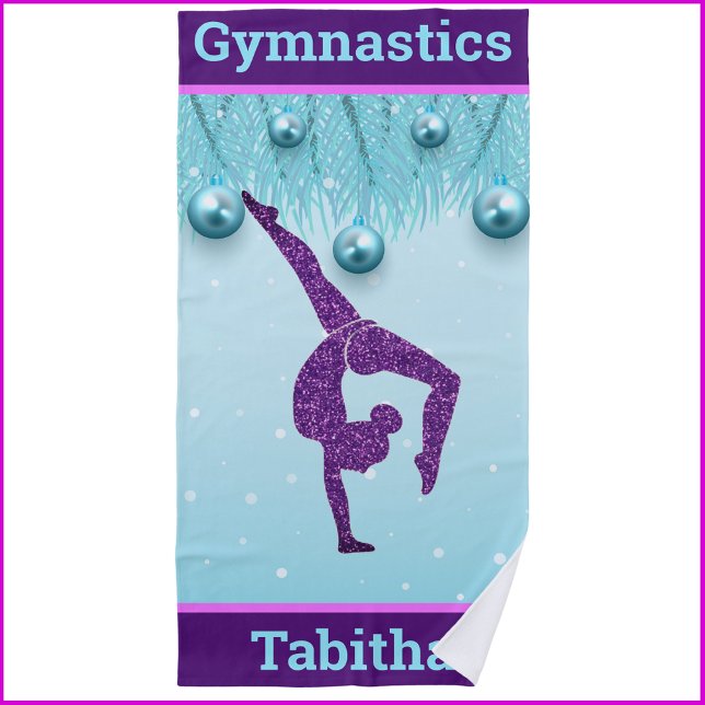 Toalla De Playa Gimnasia Navidades Purple Aqua Personalizada (Subido por el creador)