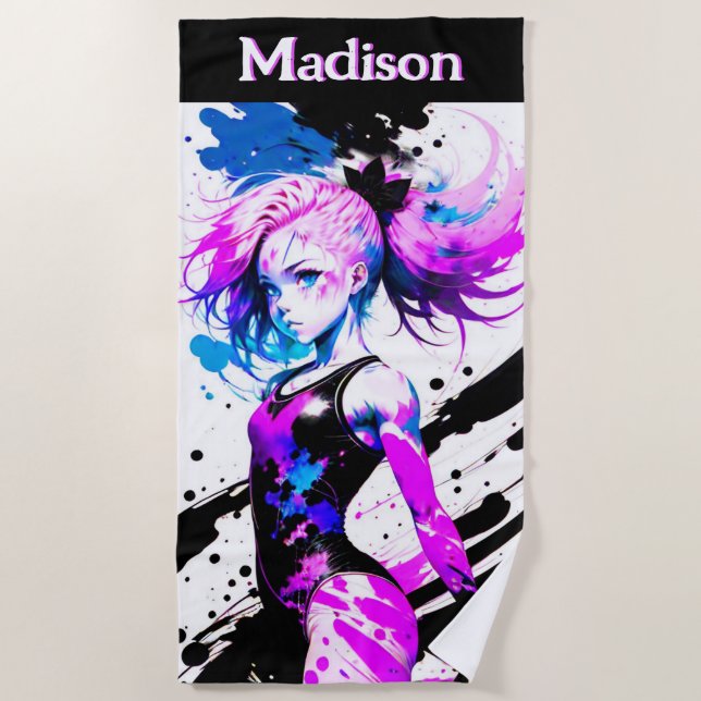 Toalla De Playa Gimnasia Resumen Espíritu del Personalizado de gim (Anverso)