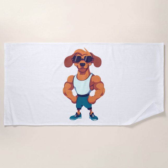 Toalla De Playa Gimnasio de perro (Anverso)