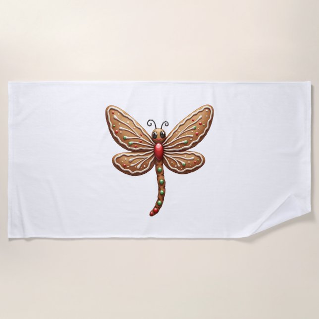Toalla De Playa Gingbread Dragonfly (Anverso)