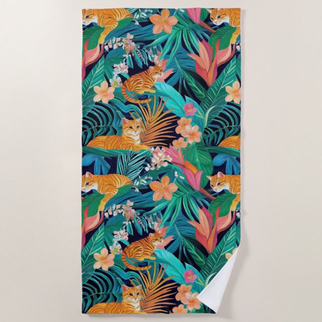 Toalla De Playa Ginger Cats in the Jungle (Anverso)
