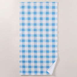 Toalla De Playa Gingham Azul Bebé