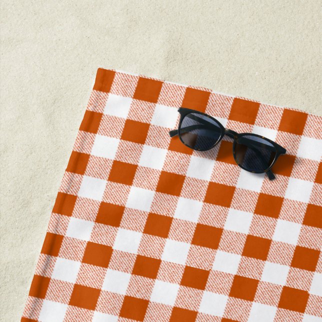 Toalla De Playa Gingham Check Brown (In situ)