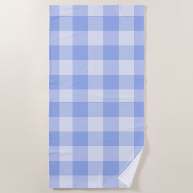 Toalla De Playa Gingham Preppy Moderno (Anverso)