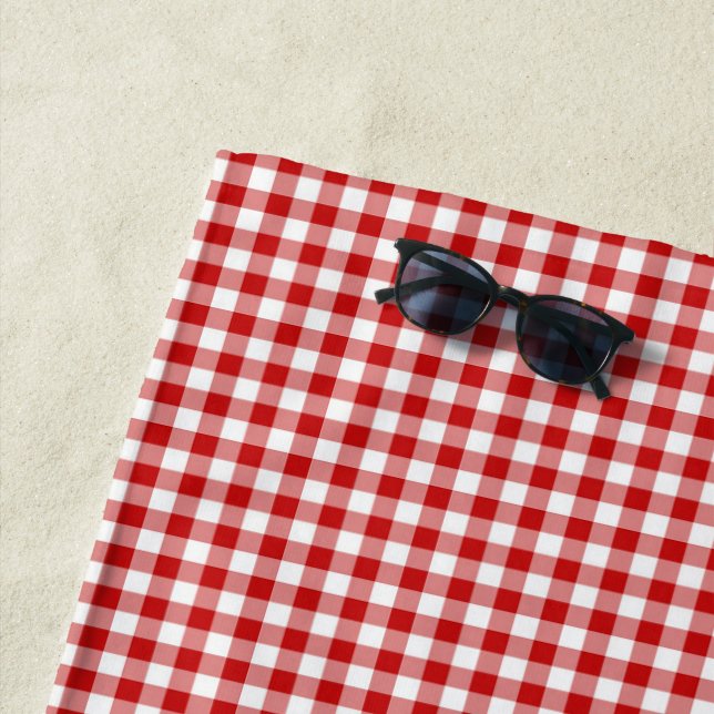 Toalla De Playa Gingham Rojo (In situ)