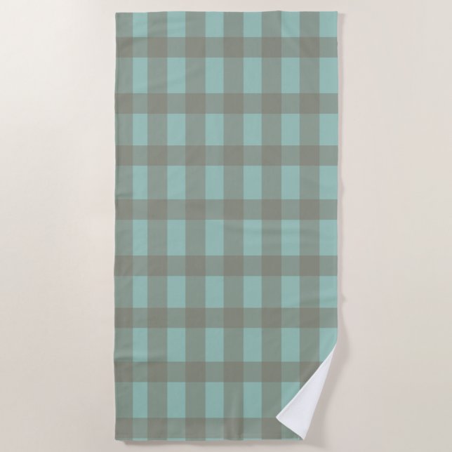 Toalla De Playa Gingham verde (Anverso)