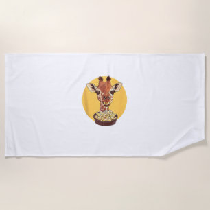 Toalla De Playa Giraffe Con Humor Animal Personalizado Popcorn