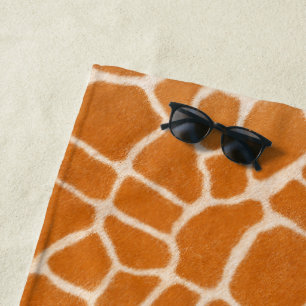Toalla De Playa Giraffe Fur Realismo Animal Print Brown Monograma