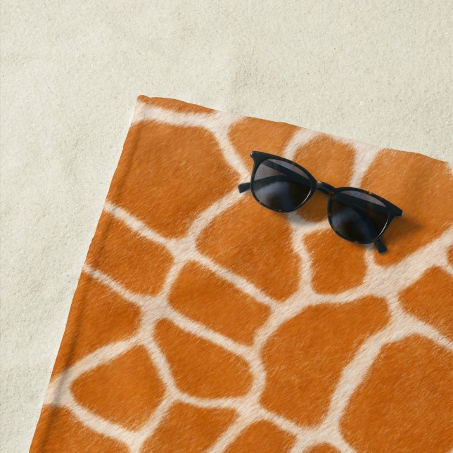 Toalla De Playa Giraffe Fur Realismo Animal Print Brown Monograma (In situ)