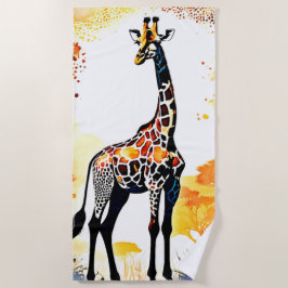 Toalla De Playa Giraffe Savannah Art