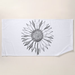 Toalla De Playa Girasol ilustrado
