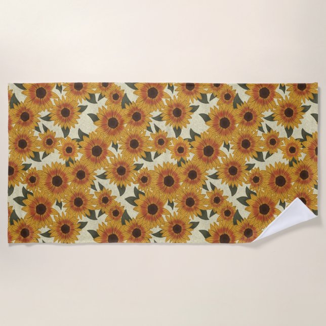 Toalla De Playa Girasoles de Verano (Anverso)