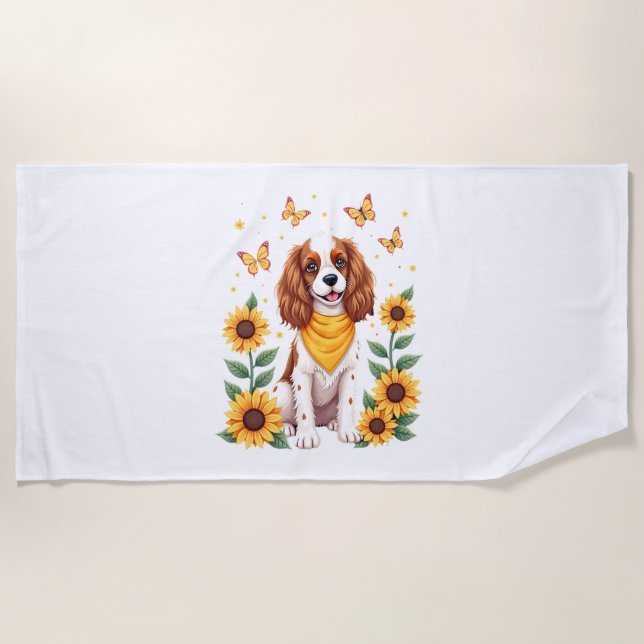 Toalla De Playa Girls Women Mom Cavalier King Charles Spaniel Dog  (Anverso)