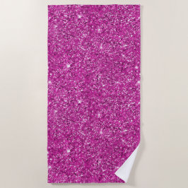 Toalla De Playa Girly Pink Purpurina Sparkle