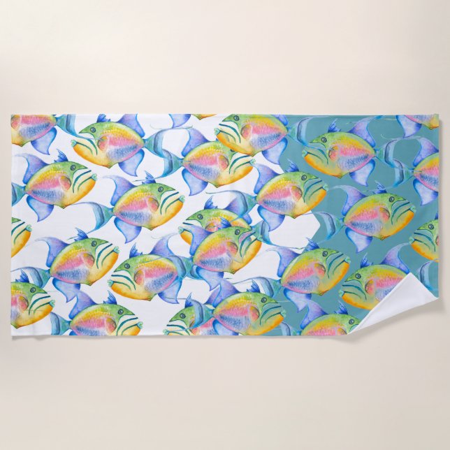 Toalla De Playa Girly Tropical Fish Lover (Anverso)
