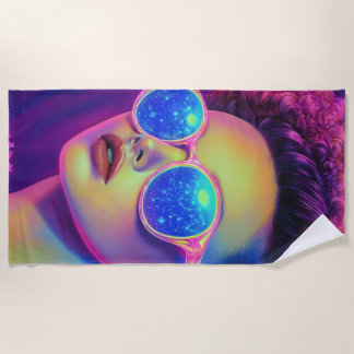Toalla De Playa Glamour Neon Galaxy