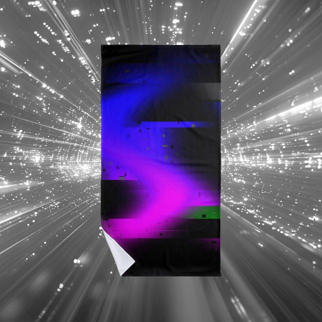 Toalla De Playa Glitch Plasma Black (Subido por el creador)