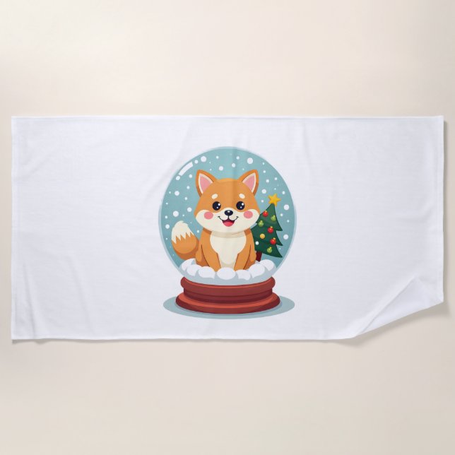 Toalla De Playa Globe Shiba Snow (Anverso)