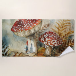 Toalla De Playa gnomo de acuarela