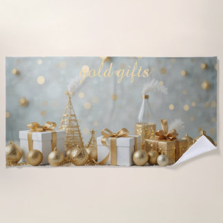 Toalla De Playa gold shinning presents