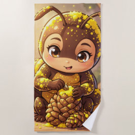 Toalla De Playa Golden Bumblebee in Bloom Dance.12