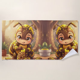 Toalla De Playa Golden Bumblebee in Bloom Dance.12
