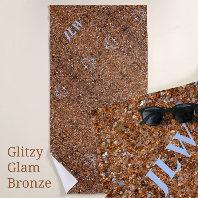Toalla De Playa Golden Glitzy Glam Bronze (Subido por el creador)