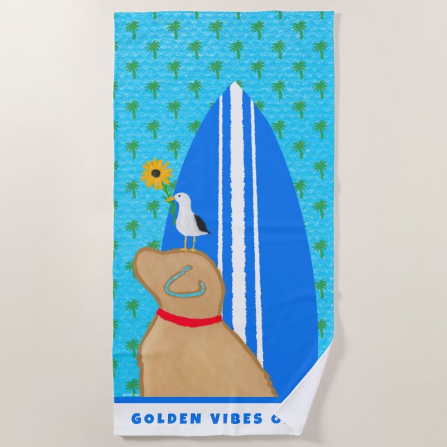 Toalla De Playa Golden Vibes Only Beach Towel (Anverso)
