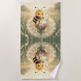 Toalla De Playa Goldene Hummel im Blütentanz.9