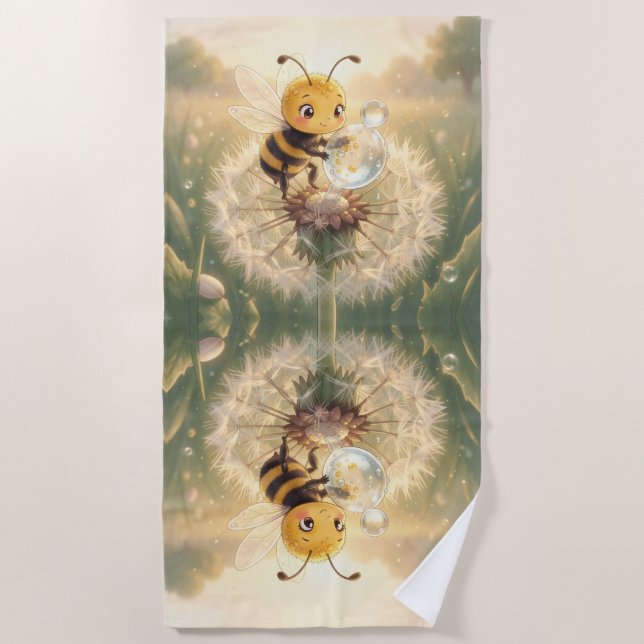 Toalla De Playa Goldene Hummel im Blütentanz.9 (Anverso)