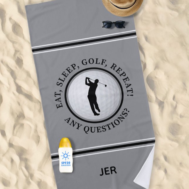 Toalla De Playa Golf Ball Funny Cita Personalizado Textos Regalo G (Golf Ball Funny Quote Custom Text Golfer Gift Gray Beach Towel)
