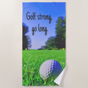 Toalla De Playa Golf fuerte, larga bola de golf