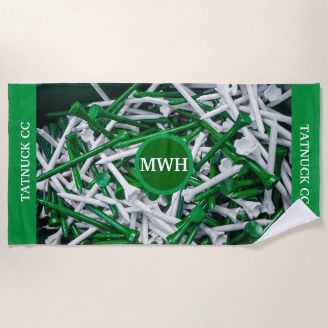 Toalla de playa/golf personalizada en monograma (Anverso)