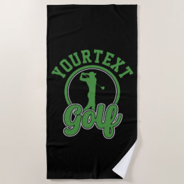Toalla De Playa Golf Personalizado AGREGAR NOMBRE Swing Retro Pro