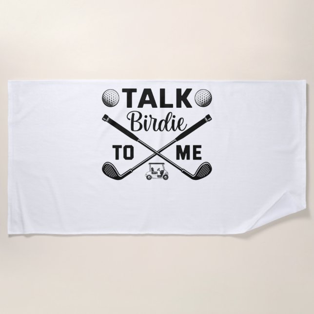 Toalla De Playa Golf Talk Birdie to Me Divertido (Anverso)