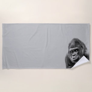 Toalla De Playa Gorilla blanca negra