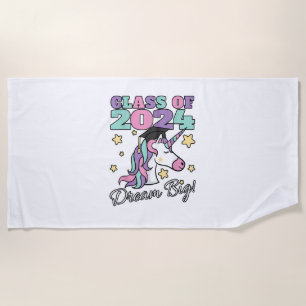 Toalla De Playa Gorras de Graduación de Unicornio Mágico para Chic