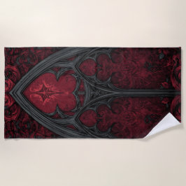 Toalla De Playa Gothic Window Red Black