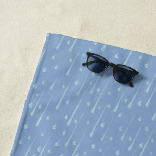 Toalla De Playa Gotitas de Lluvia Cute Día Lluvioso Azul Oscuro