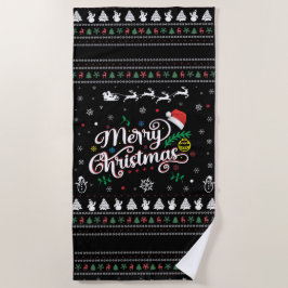 Toalla De Playa Graciosa Feliz Navidad