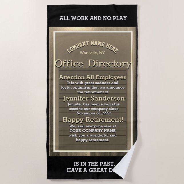 Toalla De Playa Graciosa jubilación Relájate y divertirte (Anverso)