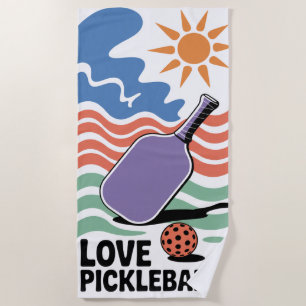 Toalla De Playa ¡Graciosa pelota de pellebol, AMOR A PICKLEBALL! T