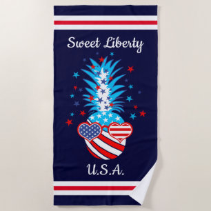 Toalla De Playa Graciosa piña patriótica