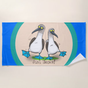 Toalla De Playa Gracioso, feliz personalizado de bailarines de pel
