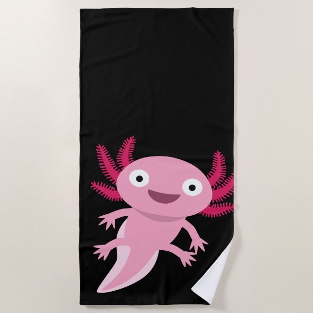 Toalla De Playa Gracioso Ilustracion Axolotl (Anverso)